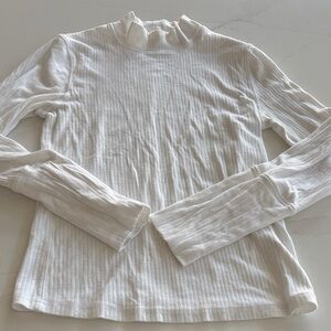 Intimately Free People Ribbed Mock Turtleneck, Size Large, cream